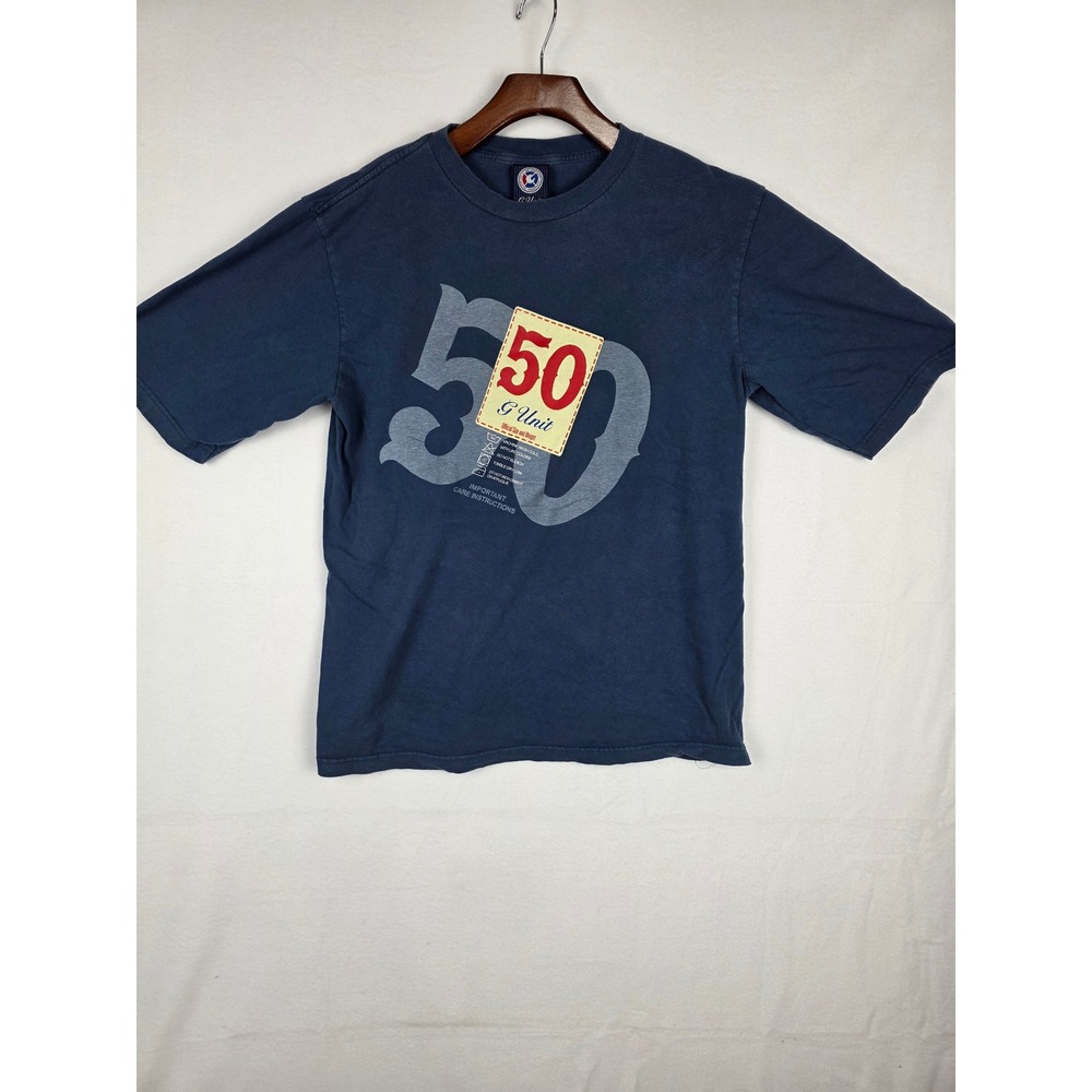 G-Unit Vintage Heavyweight T-Shirt Navy Blue Mens Large Streetwear Hip Hop